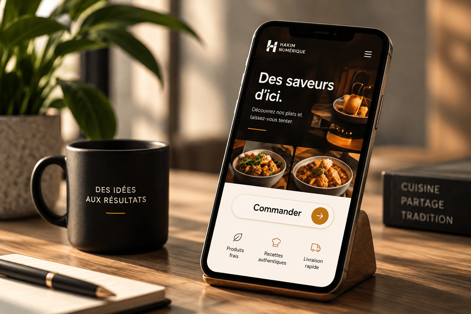 An online store viewed on a phone.